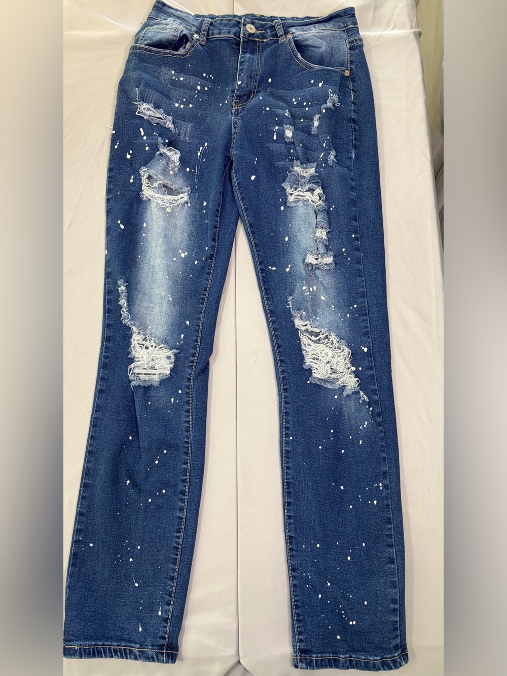 Kunmi Distressed Jeans Straight Leg | L
